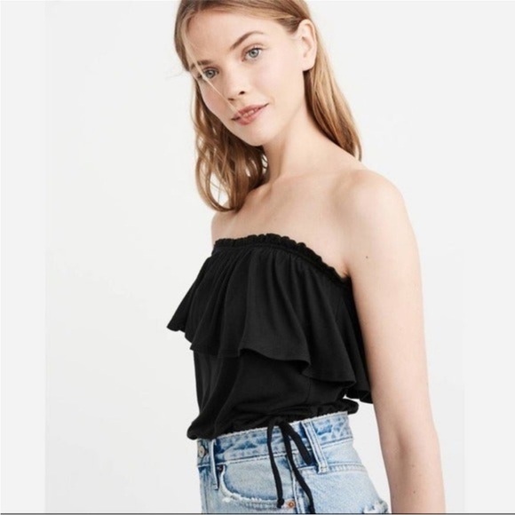 Abercrombie & Fitch Elastic Tube Top In Gray Size S - Picture 2 of 6